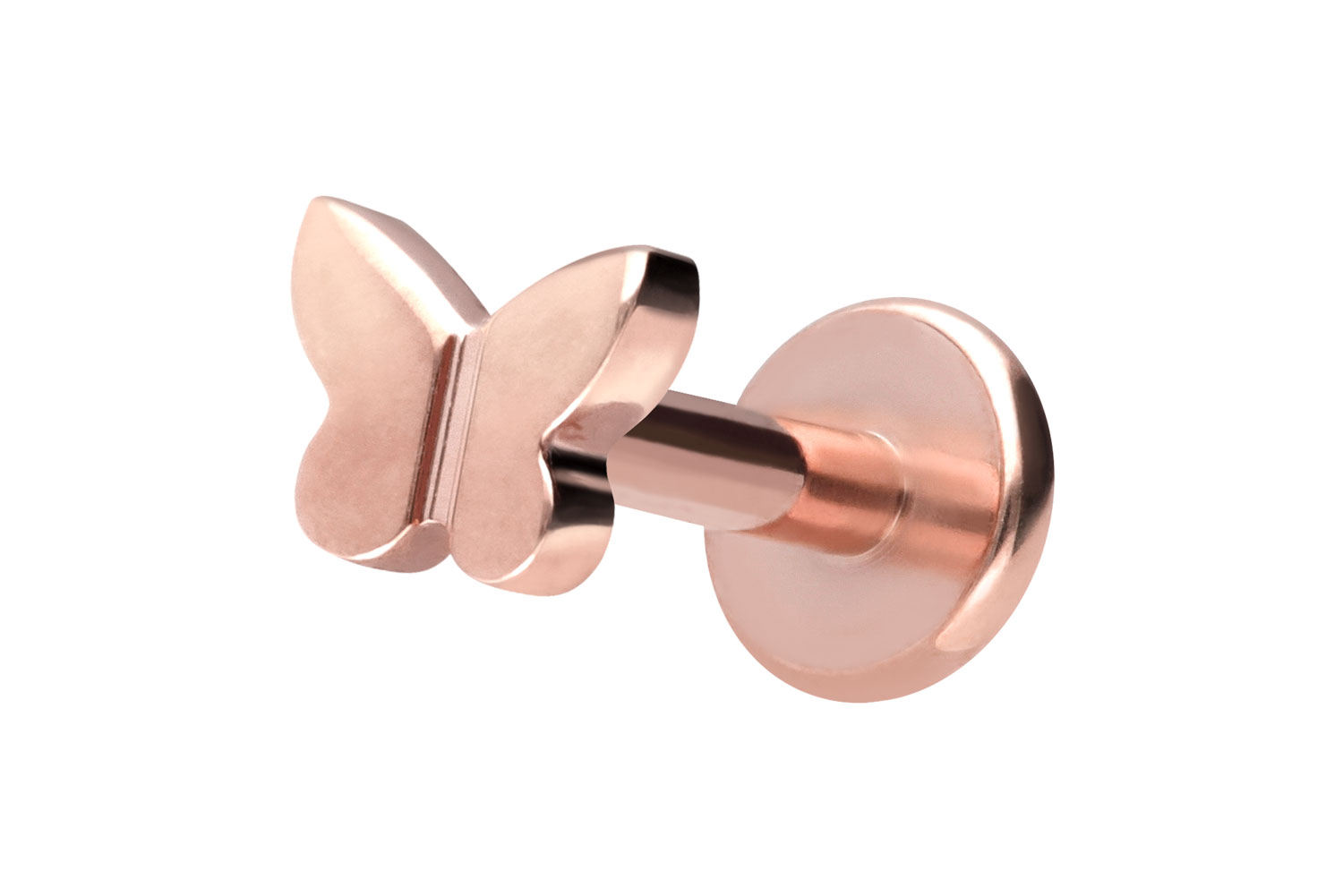 Titan Labret Piercing mit Innengewinde SCHMETTERLING